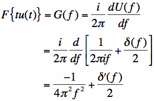 derivation of fourier transform for t*u(t)