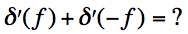 derivative of dirac delta plus derivative of reversed dirac delta