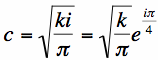 complex constant in scaling fourier transforms