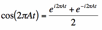 cosine function as sum of complex exponentials