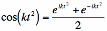 cosine of x^2
