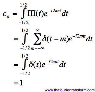the fourier series coefficients for shah