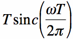 sinc function with omega