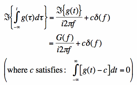 the property of fourier transform for hte integration