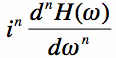 angular frequency fourier x^n*f(x)