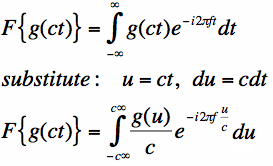scaling property of Fourier Transform, proof