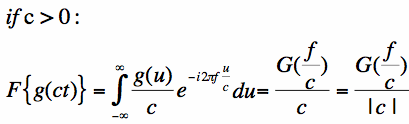 scaling property of Fourier Transform, proof positive